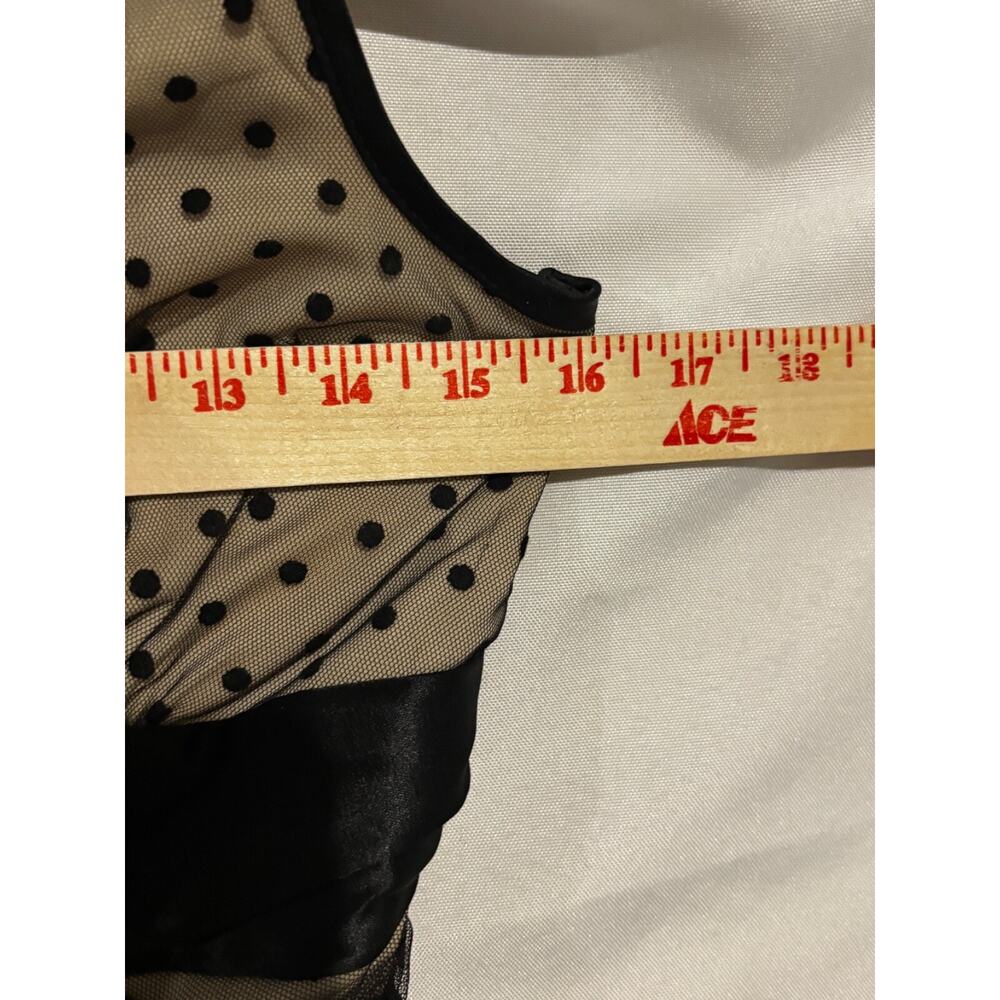 Vintage Dress sz S Black baby doll polka dot y2k Fairy overlay Whimsigoth witchy - Picture 6 of 15
